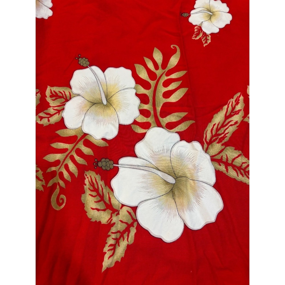 Vintage Y2K Hibiscus Collection Hawaii red dress white flowers sundress one sz - Picture 7 of 10